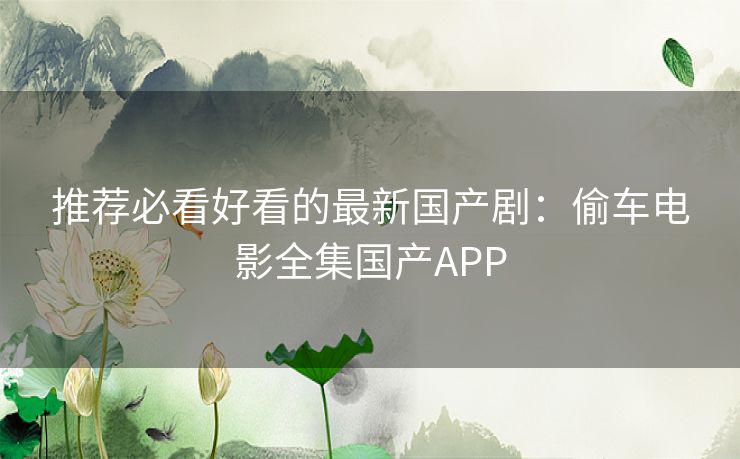 推荐必看好看的最新国产剧：偷车电影全集国产APP